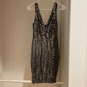 Charolette Russe Dark Silver Sequin Dress
